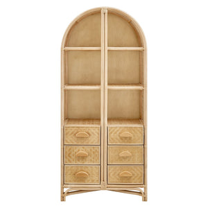 Modway Furniture Jane 71 Inch Tall Arched Rattan Bookshelf by Modway - Handcrafted Storage Solution for Stylish Spaces Natural EEI-7362-NAT