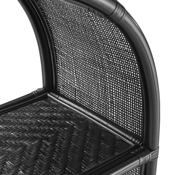Modway Furniture Celeste 67 Inch Tall Arched Rattan Bookshelf - Spacious Open-Back Design for Stylish Storage Solutions Black EEI-7363-BLK