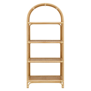 Modway Furniture Celeste 67 Inch Tall Arched Rattan Bookshelf - Spacious Open-Back Design for Stylish Storage Solutions Natural EEI-7363-NAT