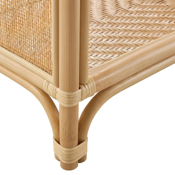 Modway Furniture Celeste 67 Inch Tall Arched Rattan Bookshelf - Spacious Open-Back Design for Stylish Storage Solutions Natural EEI-7363-NAT