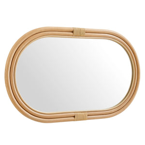 Modway Furniture Corsica Oval Rattan Wall Mirror - Handwoven Coastal Charm for Entryways, Bedrooms & More! EEI-7364-NAT