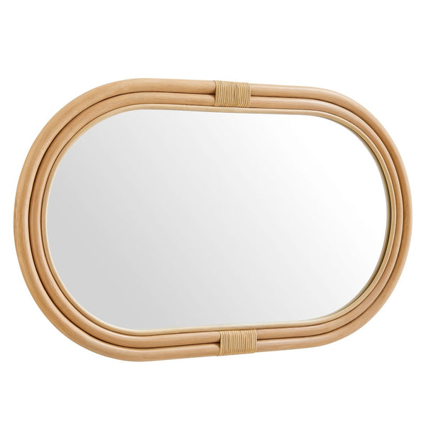 Modway Furniture Corsica Oval Rattan Wall Mirror - Handwoven Coastal Charm for Entryways, Bedrooms & More! EEI-7364-NAT