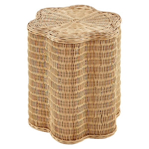 Modway Furniture Erika Scalloped Rattan Side Table - Handwoven Natural Accent Table for Boho & Coastal Decor EEI-7366-NAT