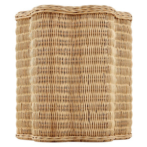 Modway Furniture Erika Scalloped Rattan Side Table - Handwoven Natural Accent Table for Boho & Coastal Decor EEI-7366-NAT
