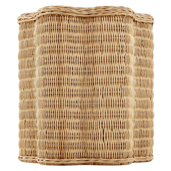 Modway Furniture Erika Scalloped Rattan Side Table - Handwoven Natural Accent Table for Boho & Coastal Decor EEI-7366-NAT