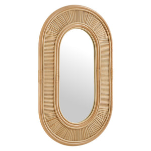 Modway Furniture Sovana Oval Rattan Wall Mirror - Coastal Charm with Handcrafted Appeal for Any Room Decor EEI-7369-NAT
