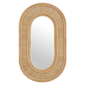 Modway Furniture Sovana Oval Rattan Wall Mirror - Coastal Charm with Handcrafted Appeal for Any Room Decor EEI-7369-NAT