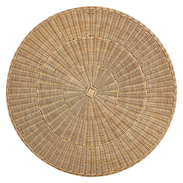 Modway Furniture Ainsley 32-Inch Round Natural Rattan Coffee Table - Coastal Charm for Living Rooms & Patios EEI-7370-NAT
