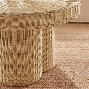 Modway Furniture Ainsley 32-Inch Round Natural Rattan Coffee Table - Coastal Charm for Living Rooms & Patios EEI-7370-NAT