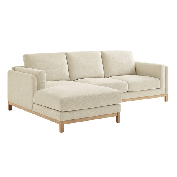 Modway Furniture Roscoe Left-Facing Sectional Sofa with Chaise - Modern Comfort and Classic Style for Your Living Space Ivory EEI-7374-IVO