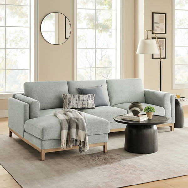 Modway Furniture Roscoe Left-Facing Sectional Sofa with Chaise - Modern Comfort and Classic Style for Your Living Space Mist EEI-7374-MST