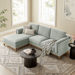 Modway Furniture Roscoe Left-Facing Sectional Sofa with Chaise - Modern Comfort and Classic Style for Your Living Space Mist EEI-7374-MST