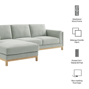Modway Furniture Roscoe Left-Facing Sectional Sofa with Chaise - Modern Comfort and Classic Style for Your Living Space Mist EEI-7374-MST