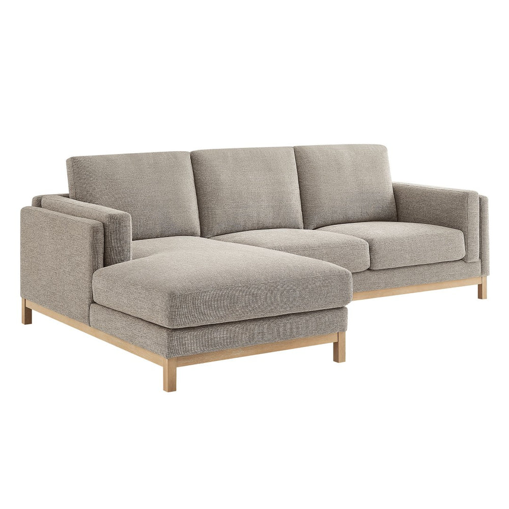 Modway Furniture Roscoe Left-Facing Sectional Sofa with Chaise - Modern Comfort and Classic Style for Your Living Space Pewter EEI-7374-PEW