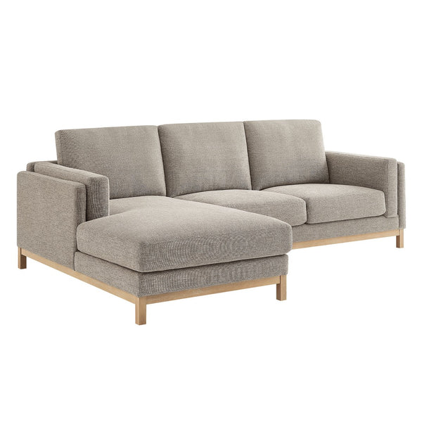 Modway Furniture Roscoe Left-Facing Sectional Sofa with Chaise - Modern Comfort and Classic Style for Your Living Space Pewter EEI-7374-PEW