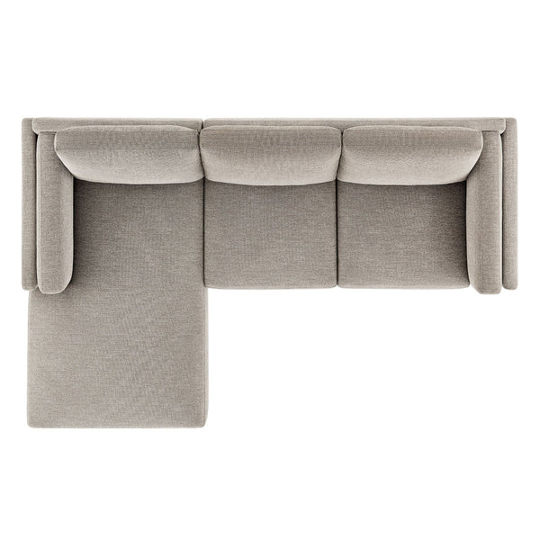 Modway Furniture Roscoe Left-Facing Sectional Sofa with Chaise - Modern Comfort and Classic Style for Your Living Space Pewter EEI-7374-PEW