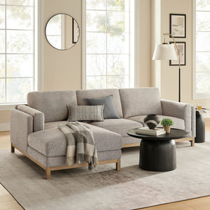 Modway Furniture Roscoe Left-Facing Sectional Sofa with Chaise - Modern Comfort and Classic Style for Your Living Space Pewter EEI-7374-PEW
