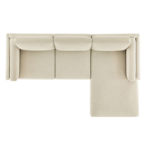 Modway Furniture Roscoe Right-Facing Fabric Sectional Sofa with Chaise – Timeless Design for Modern Living Rooms Ivory EEI-7375-IVO