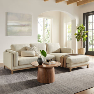 Modway Furniture Roscoe Right-Facing Fabric Sectional Sofa with Chaise – Timeless Design for Modern Living Rooms Ivory EEI-7375-IVO