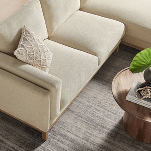 Modway Furniture Roscoe Right-Facing Fabric Sectional Sofa with Chaise – Timeless Design for Modern Living Rooms Ivory EEI-7375-IVO