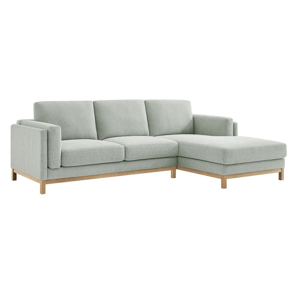 Modway Furniture Roscoe Right-Facing Fabric Sectional Sofa with Chaise – Timeless Design for Modern Living Rooms Mist EEI-7375-MST