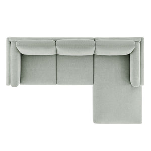 Modway Furniture Roscoe Right-Facing Fabric Sectional Sofa with Chaise – Timeless Design for Modern Living Rooms Mist EEI-7375-MST