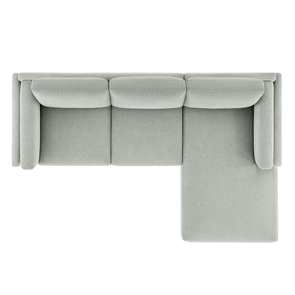 Modway Furniture Roscoe Right-Facing Fabric Sectional Sofa with Chaise – Timeless Design for Modern Living Rooms Mist EEI-7375-MST