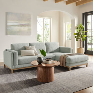 Modway Furniture Roscoe Right-Facing Fabric Sectional Sofa with Chaise – Timeless Design for Modern Living Rooms Mist EEI-7375-MST