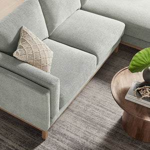 Modway Furniture Roscoe Right-Facing Fabric Sectional Sofa with Chaise – Timeless Design for Modern Living Rooms Mist EEI-7375-MST