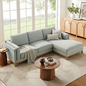 Modway Furniture Roscoe Right-Facing Fabric Sectional Sofa with Chaise – Timeless Design for Modern Living Rooms Mist EEI-7375-MST