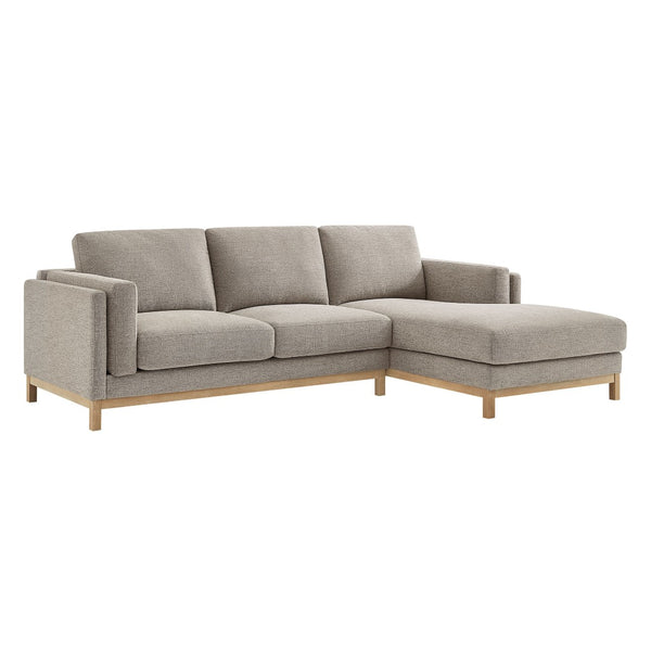 Modway Furniture Roscoe Right-Facing Fabric Sectional Sofa with Chaise – Timeless Design for Modern Living Rooms Pewter EEI-7375-PEW