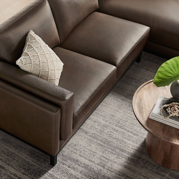 Modway Furniture Roscoe Right-Facing Vegan Leather Sectional Sofa with Chaise for Modern Comfort & Style in Home Espresso EEI-7377-ESP