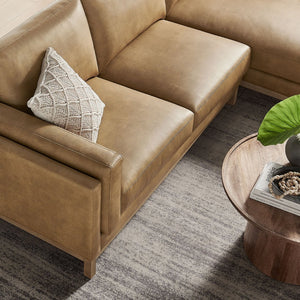 Modway Furniture Roscoe Right-Facing Vegan Leather Sectional Sofa with Chaise for Modern Comfort & Style in Home Toast EEI-7377-TST