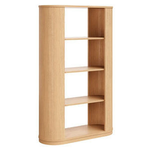 Modway Furniture Aspect 74 Inch Curved 4 Tier Bookshelf - Vintage-Inspired Design with Open Shelving for Modern Spaces EEI-7378-NAT