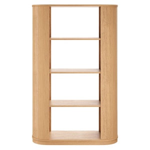 Modway Furniture Aspect 74 Inch Curved 4 Tier Bookshelf - Vintage-Inspired Design with Open Shelving for Modern Spaces EEI-7378-NAT