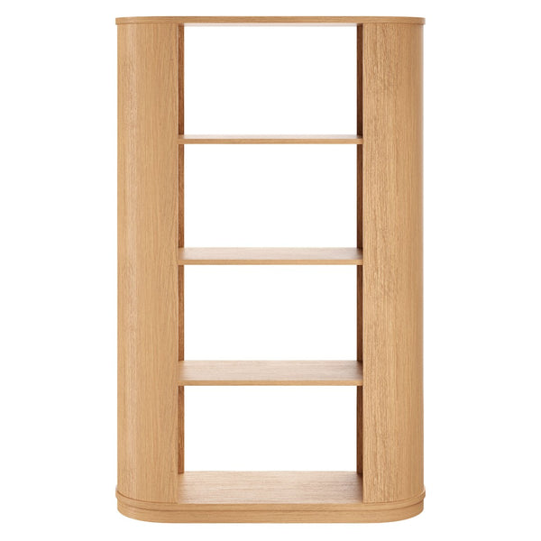 Modway Furniture Aspect 74 Inch Curved 4 Tier Bookshelf - Vintage-Inspired Design with Open Shelving for Modern Spaces EEI-7378-NAT