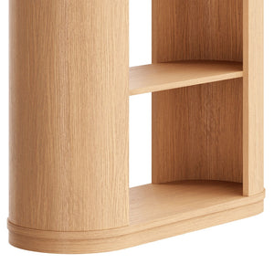 Modway Furniture Aspect 74 Inch Curved 4 Tier Bookshelf - Vintage-Inspired Design with Open Shelving for Modern Spaces EEI-7378-NAT