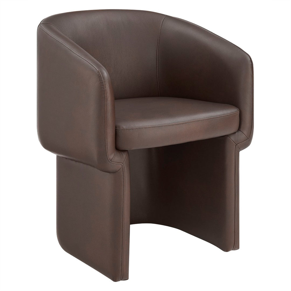 Modway Furniture Verity Barrel Back Vegan Leather Dining Chair - Stylish Comfort for Modern Dining & Living Spaces Espresso EEI-7383-ESP