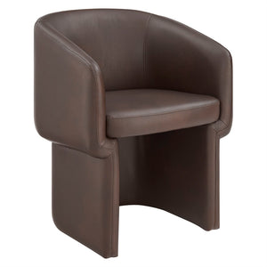 Modway Furniture Verity Barrel Back Vegan Leather Dining Chair - Stylish Comfort for Modern Dining & Living Spaces Espresso EEI-7383-ESP