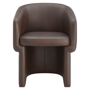 Modway Furniture Verity Barrel Back Vegan Leather Dining Chair - Stylish Comfort for Modern Dining & Living Spaces Espresso EEI-7383-ESP
