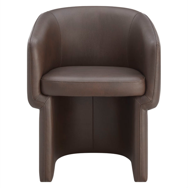 Modway Furniture Verity Barrel Back Vegan Leather Dining Chair - Stylish Comfort for Modern Dining & Living Spaces Espresso EEI-7383-ESP