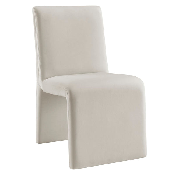 Modway Furniture Emory Upholstered Performance Velvet Dining Side Chair – Modern Elegance for Any Room Décor Alabaster EEI-7384-ALA