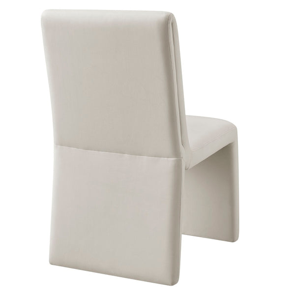Modway Furniture Emory Upholstered Performance Velvet Dining Side Chair – Modern Elegance for Any Room Décor Alabaster EEI-7384-ALA