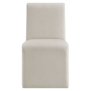 Modway Furniture Emory Upholstered Performance Velvet Dining Side Chair – Modern Elegance for Any Room Décor Alabaster EEI-7384-ALA