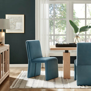 Modway Furniture Emory Upholstered Performance Velvet Dining Side Chair – Modern Elegance for Any Room Décor Cadet Blue EEI-7384-CAB