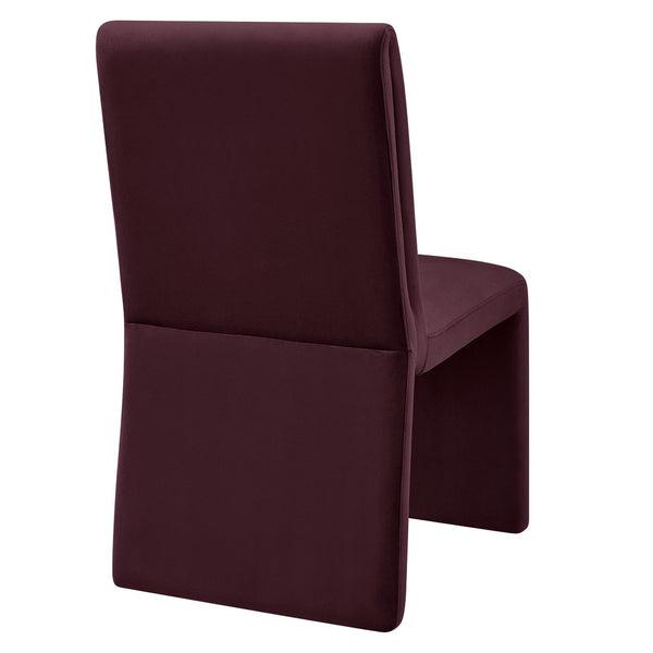 Modway Furniture Emory Upholstered Performance Velvet Dining Side Chair – Modern Elegance for Any Room Décor Mulberry EEI-7384-MUL