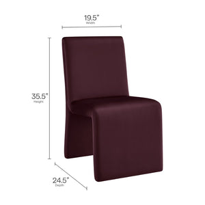 Modway Furniture Emory Upholstered Performance Velvet Dining Side Chair – Modern Elegance for Any Room Décor Mulberry EEI-7384-MUL