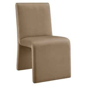 Modway Furniture Emory Upholstered Performance Velvet Dining Side Chair – Modern Elegance for Any Room Décor Taupe EEI-7384-TAU
