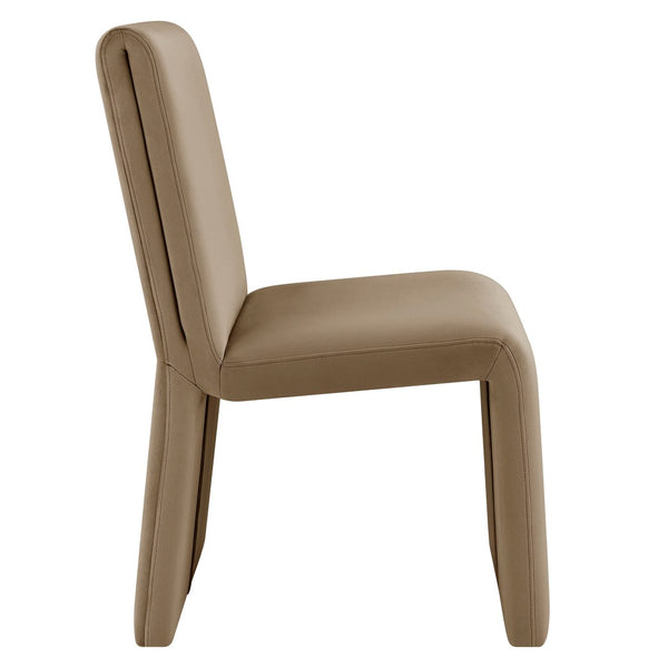 Modway Furniture Emory Upholstered Performance Velvet Dining Side Chair – Modern Elegance for Any Room Décor Taupe EEI-7384-TAU