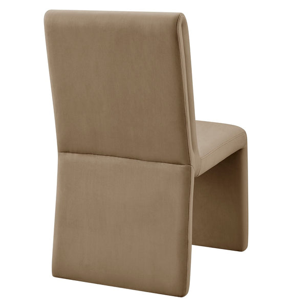 Modway Furniture Emory Upholstered Performance Velvet Dining Side Chair – Modern Elegance for Any Room Décor Taupe EEI-7384-TAU